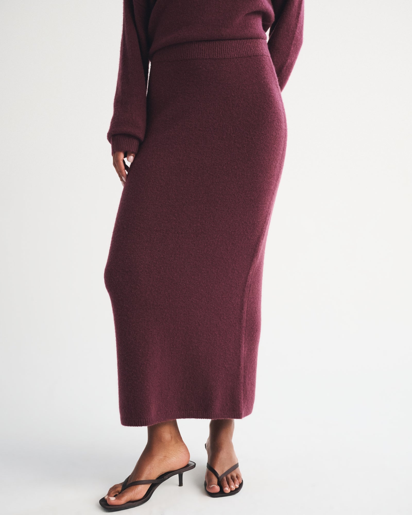 Abercrombie Merino Wool-Blend High Rise Sweater Maxi Skirt