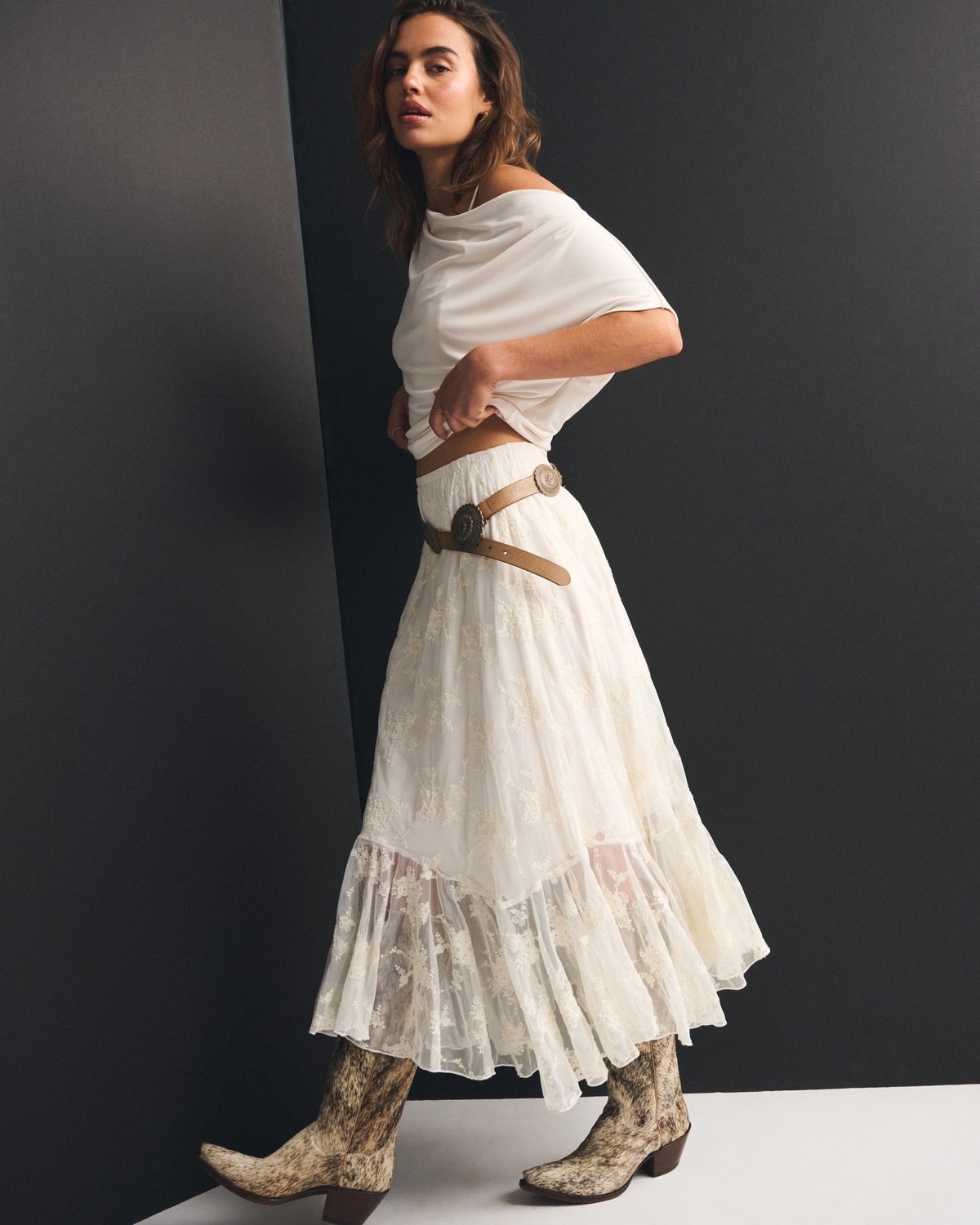 Abercrombie Embroidered Maxi Skirt