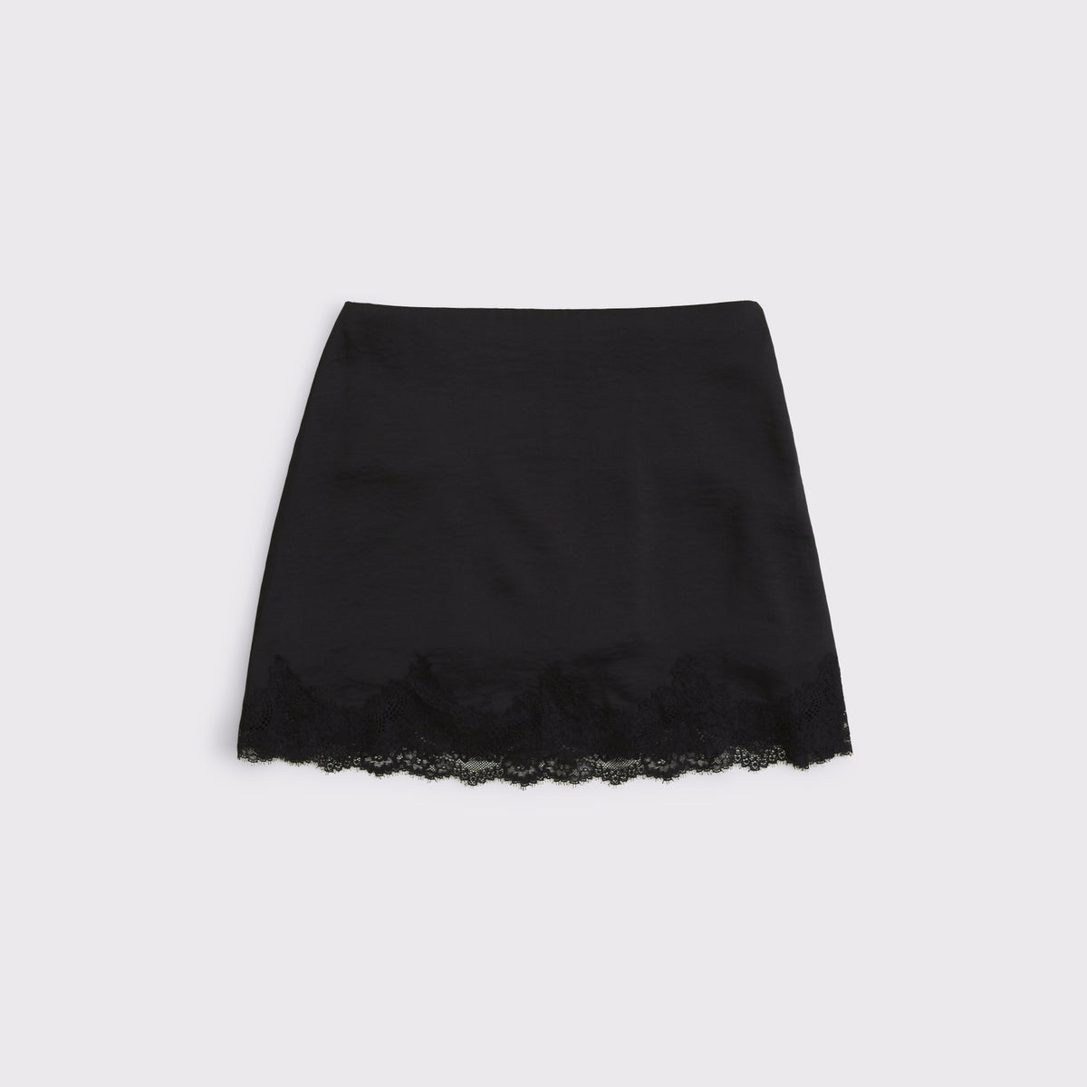 Abercrombie The A&F Scarlett Lace-Trim Satin Mini Skort