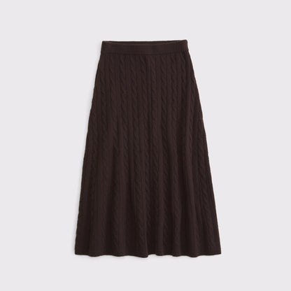 Abercrombie Merino Wool-Blend Cable Sweater Midi Skirt