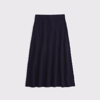 Abercrombie Merino Wool-Blend Cable Sweater Midi Skirt