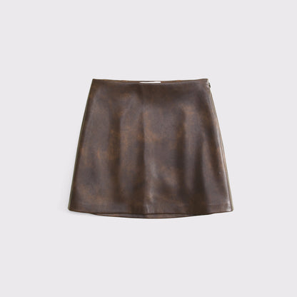 Abercrombie A&F Scarlett Vegan Leather Mini Skort