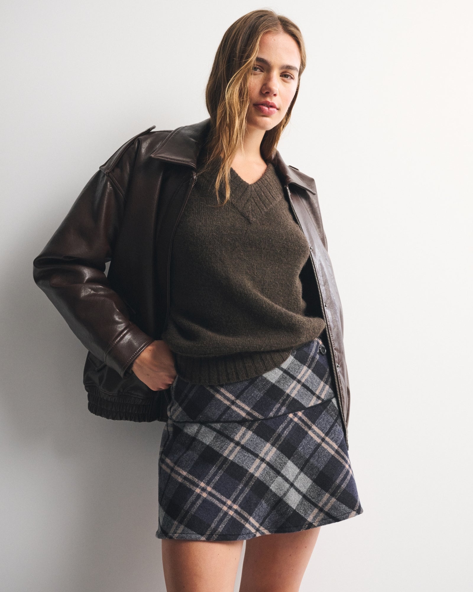 Abercrombie The A&F Scarlett Wool-Blend Mini Skort