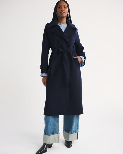 Abercrombie A&F Carrie Wool-Blend Trench Coat