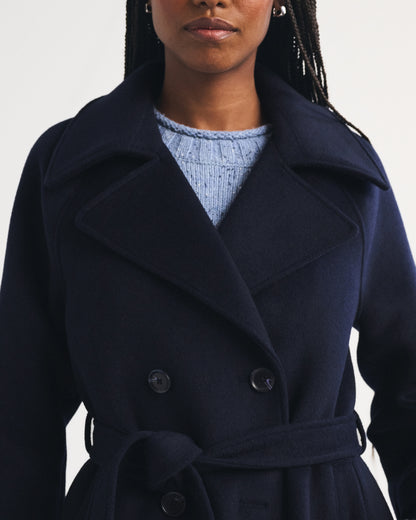 Abercrombie A&F Carrie Wool-Blend Trench Coat