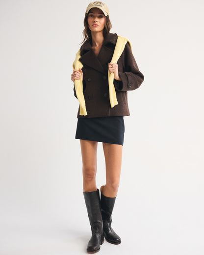 Abercrombie A&F Carrie Short Wool-Blend Trench Coat