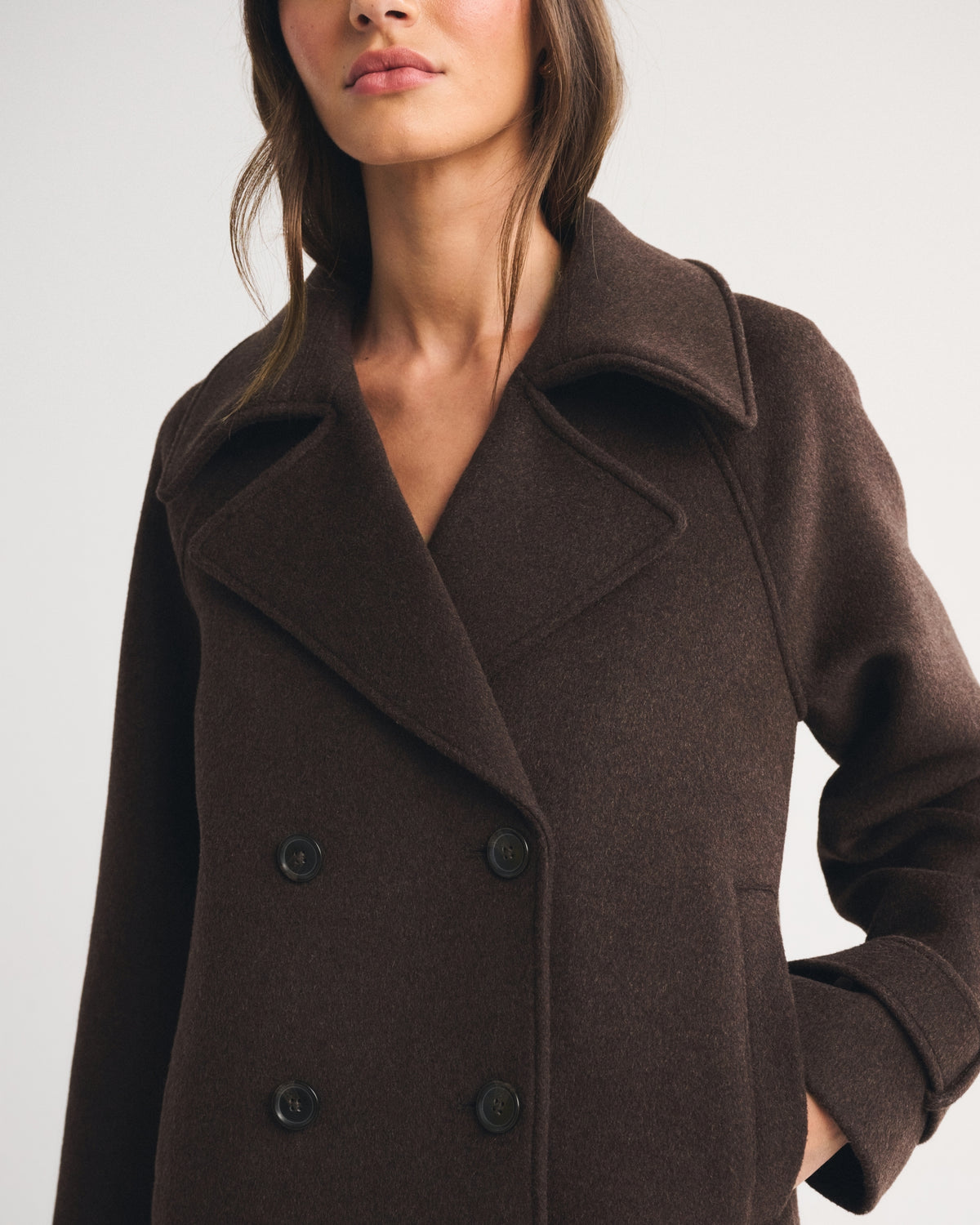 Abercrombie A&F Carrie Short Wool-Blend Trench Coat
