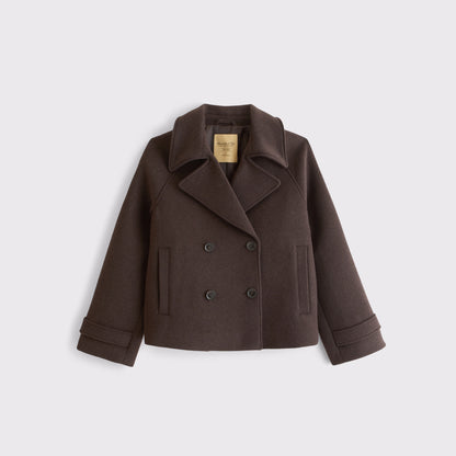 Abercrombie A&F Carrie Short Wool-Blend Trench Coat