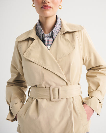 Abercrombie Short Belted Trench Coat