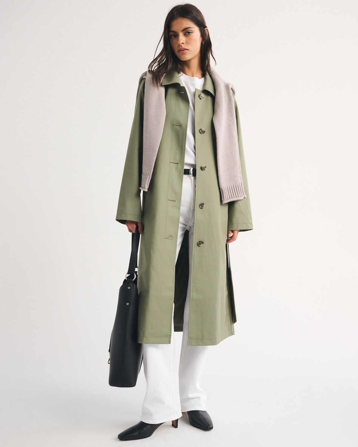 Abercrombie 100% Cotton 2-in-1 Reversible Long Mac Coat