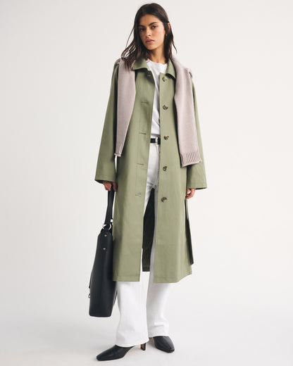 Abercrombie 100% Cotton 2-in-1 Reversible Long Mac Coat