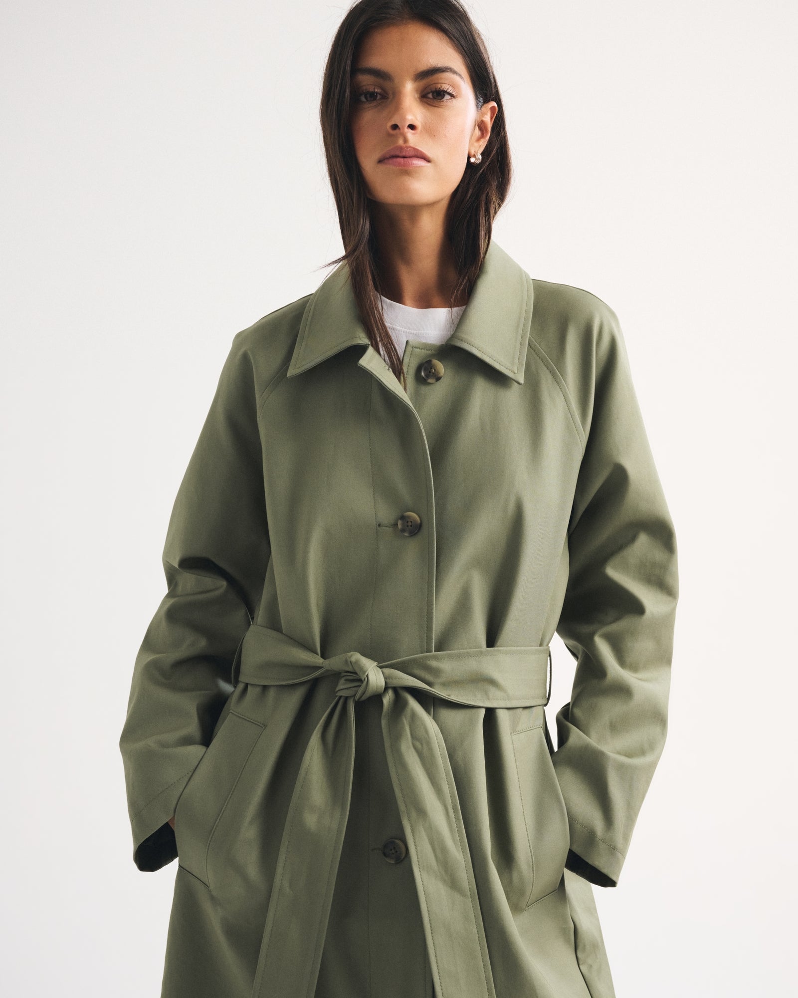 Abercrombie 100% Cotton 2-in-1 Reversible Long Mac Coat