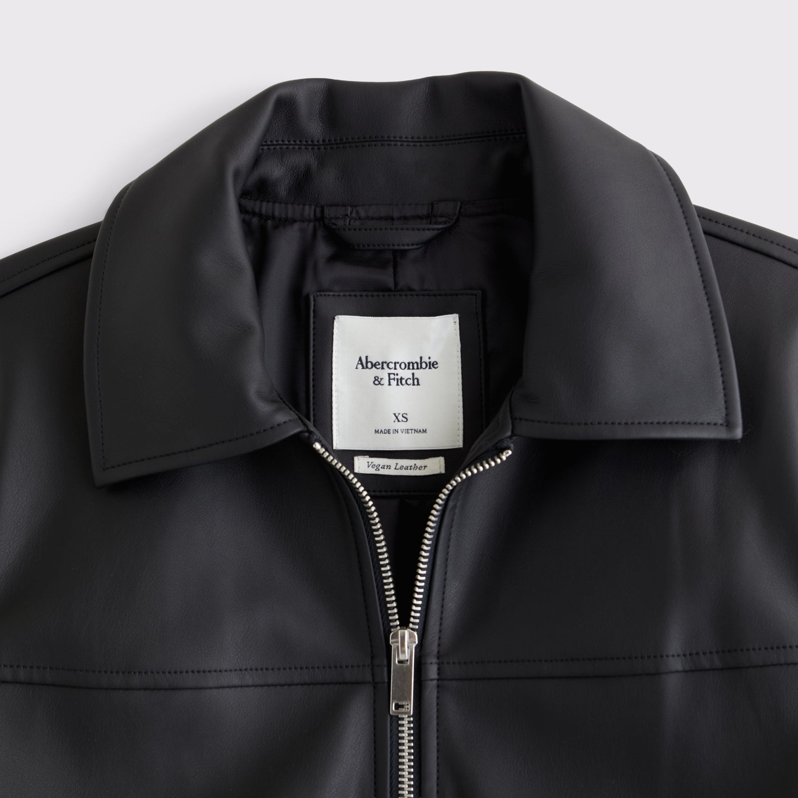 Abercrombie Relaxed Vegan Leather Zip Jacket