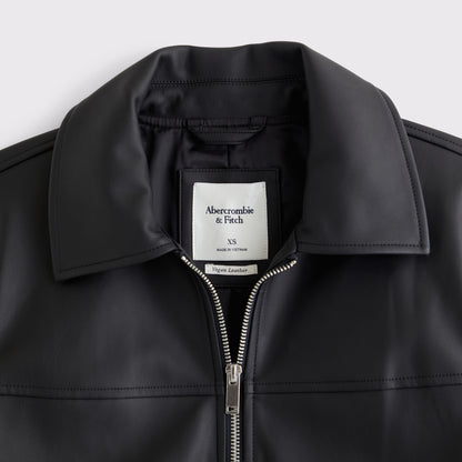 Abercrombie Relaxed Vegan Leather Zip Jacket