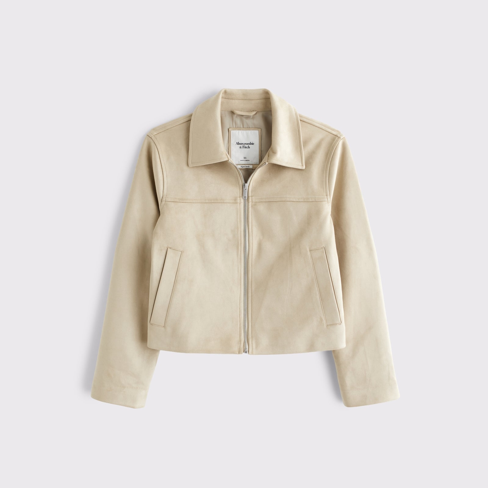 Abercrombie Relaxed Vegan Leather Zip Jacket