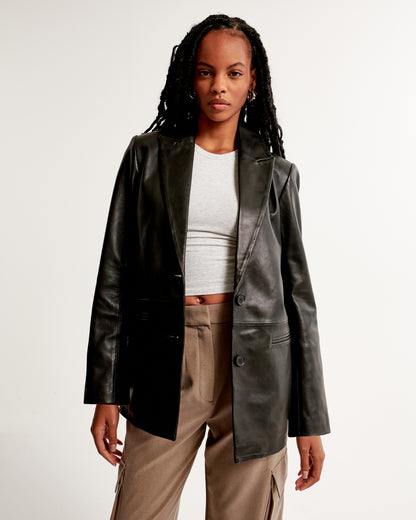 Abercrombie Genuine Leather Blazer