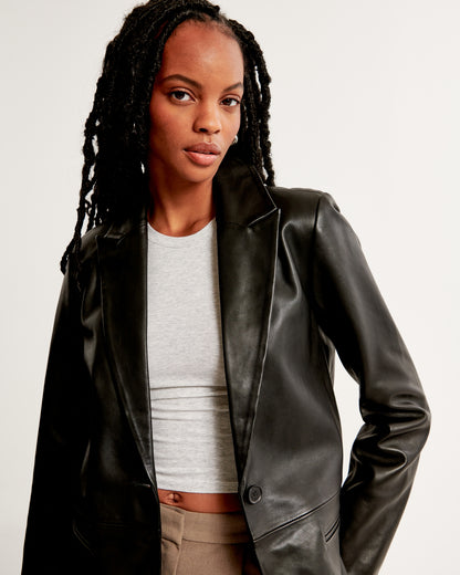 Abercrombie Genuine Leather Blazer