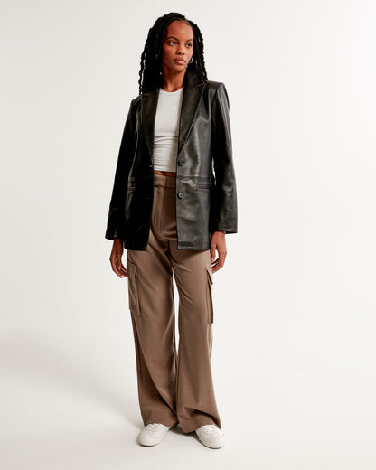 Abercrombie Genuine Leather Blazer
