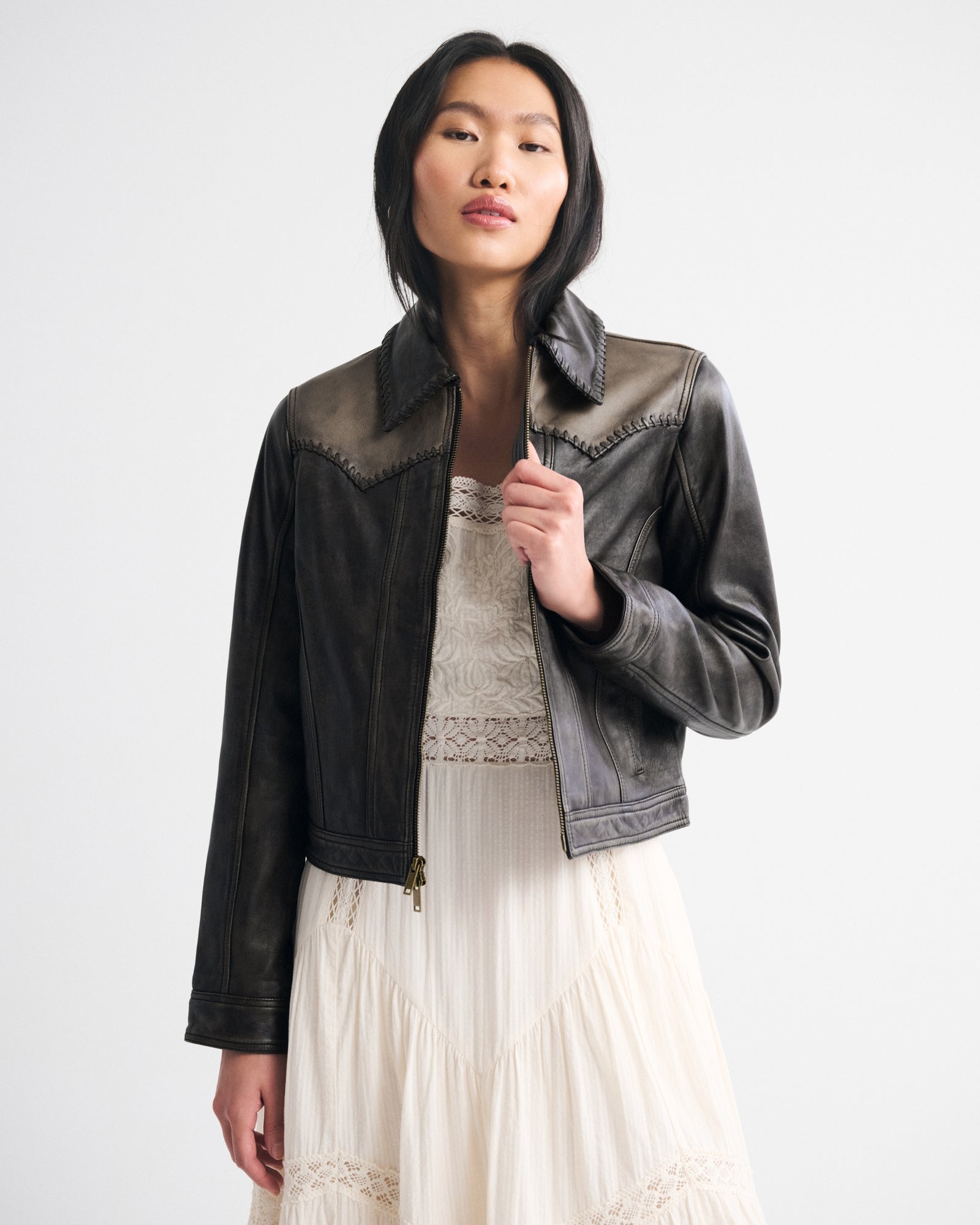 Abercrombie Western Genuine Leather Jacket