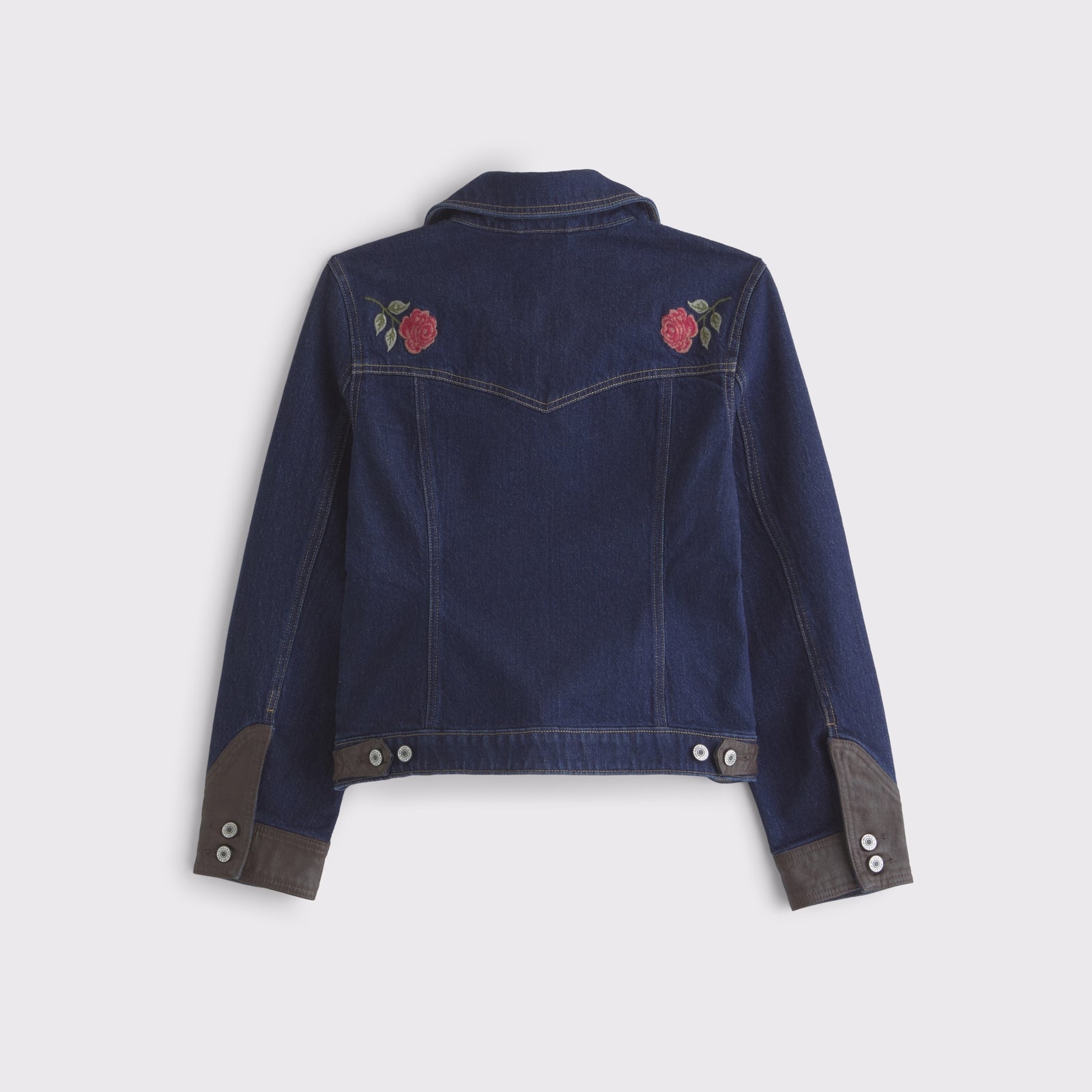 Abercrombie Embroidered Denim Zip-Up Jacket