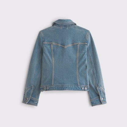 Abercrombie Embroidered Denim Zip-Up Jacket