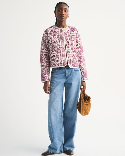 Abercrombie Collarless Quilted Jacket