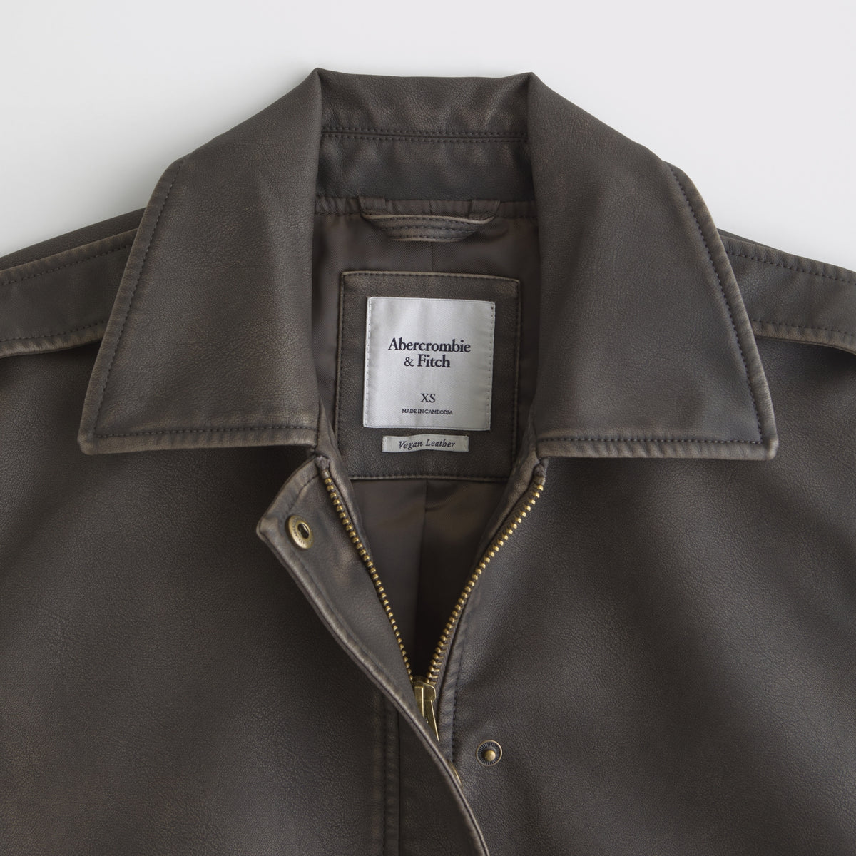 Abercrombie Straight Cut Vegan Leather Jacket