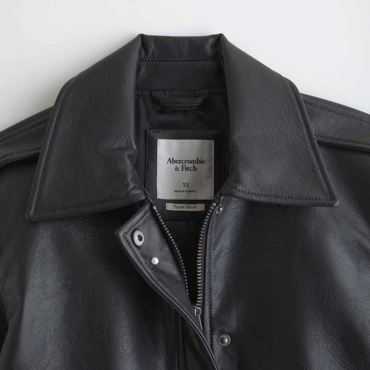 Abercrombie Straight Cut Vegan Leather Jacket