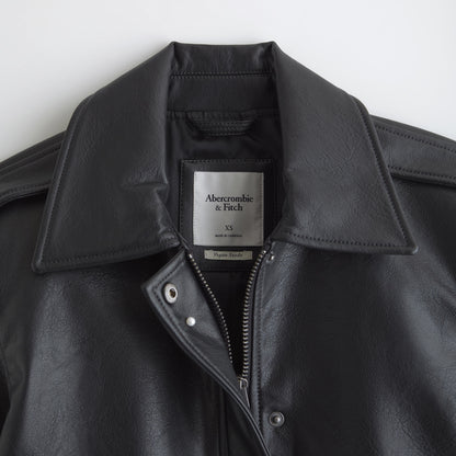 Abercrombie Straight Cut Vegan Leather Jacket