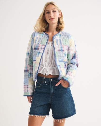 Abercrombie Collarless Quilted Jacket