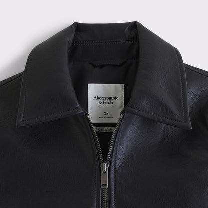 Abercrombie Short Vegan Leather Utility Jacket
