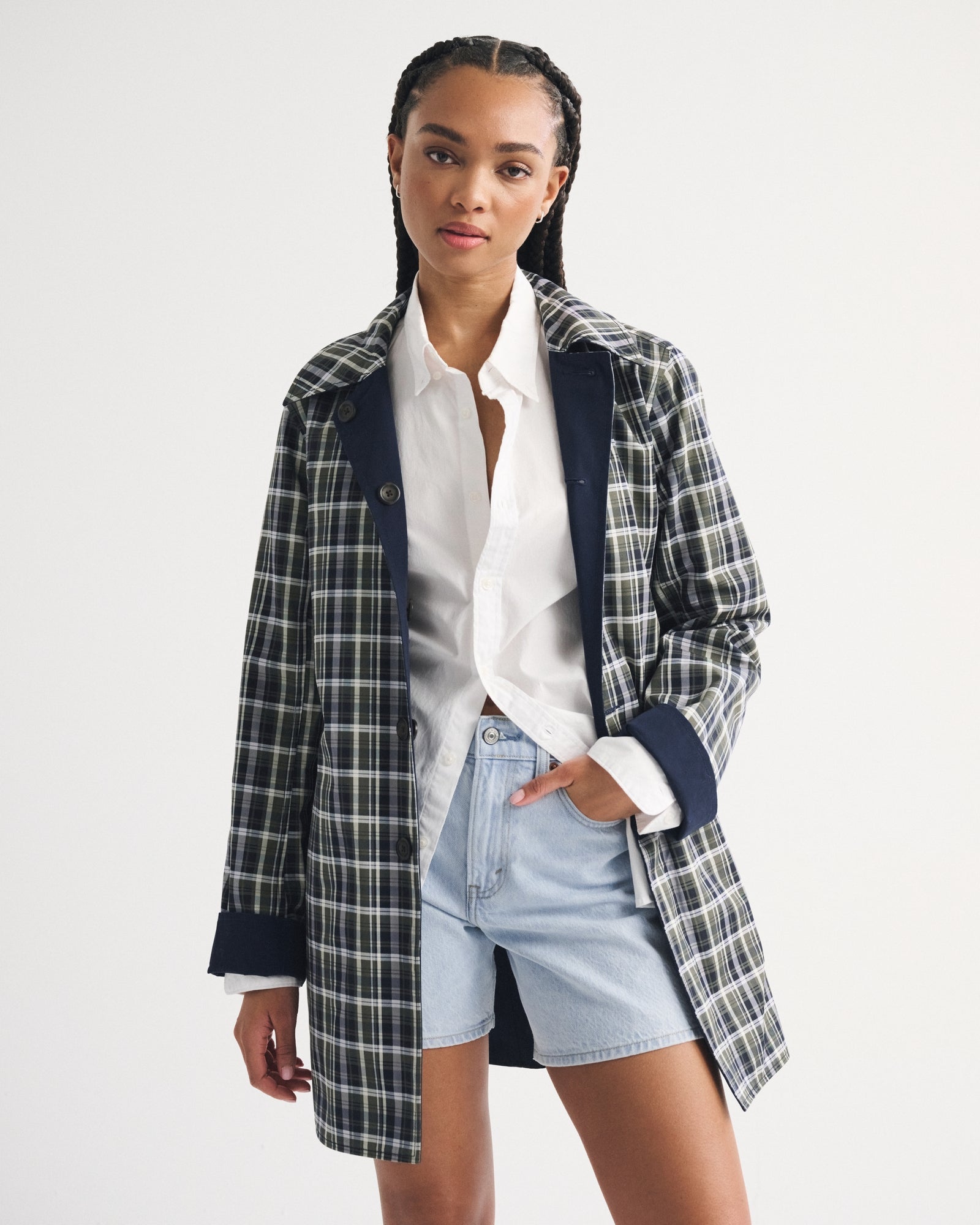 Abercrombie 2-in-1 Reversible 100% Cotton Mac Coat
