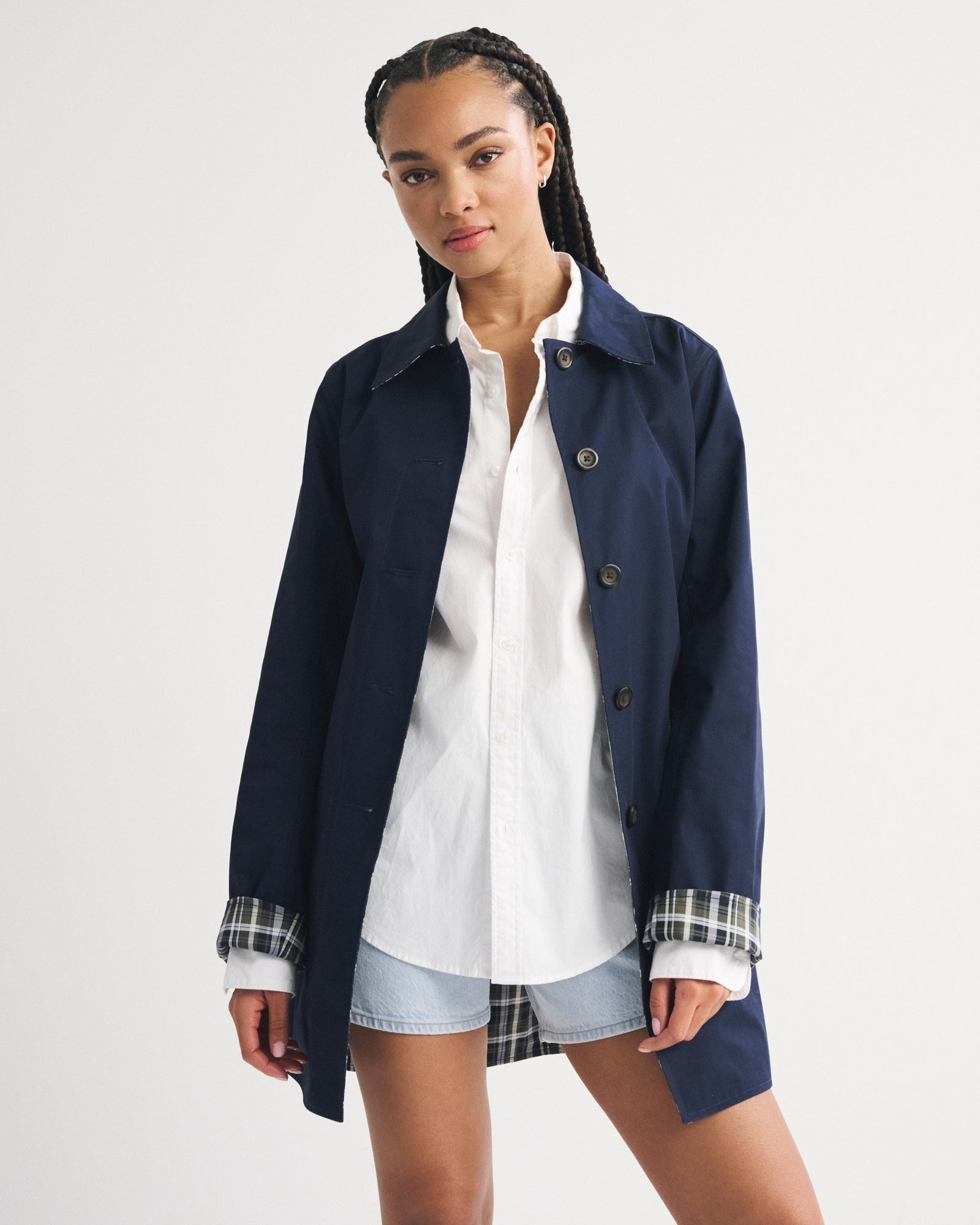 Abercrombie 2-in-1 Reversible 100% Cotton Mac Coat