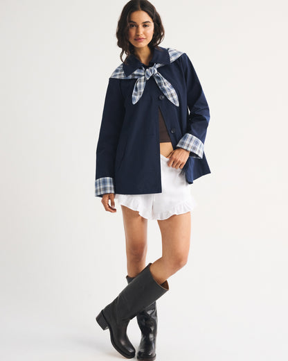 Abercrombie A-Line Removable Scarf Trench Coat