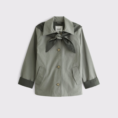 Abercrombie A-Line Removable Scarf Trench Coat