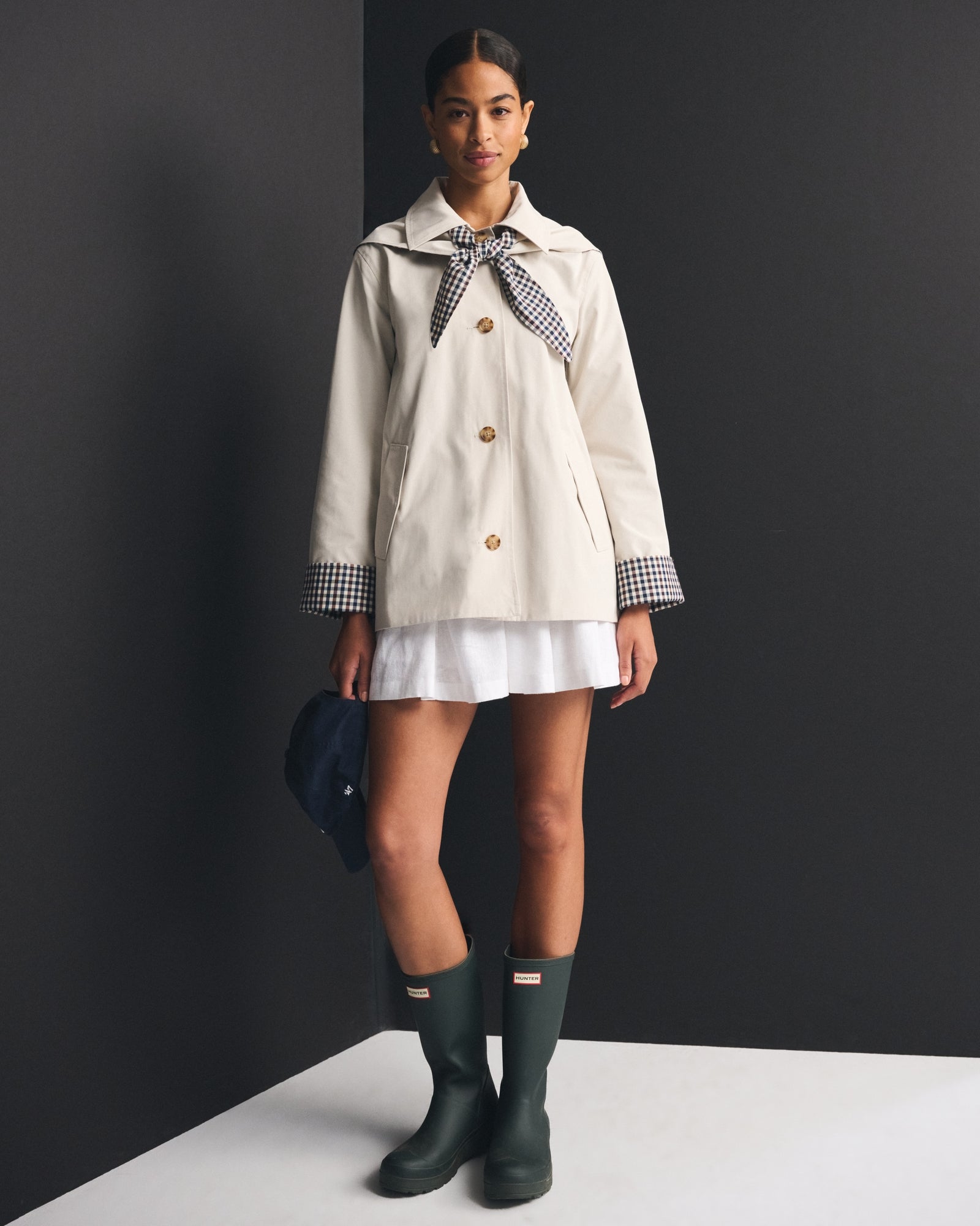 Abercrombie A-Line Removable Scarf Trench Coat