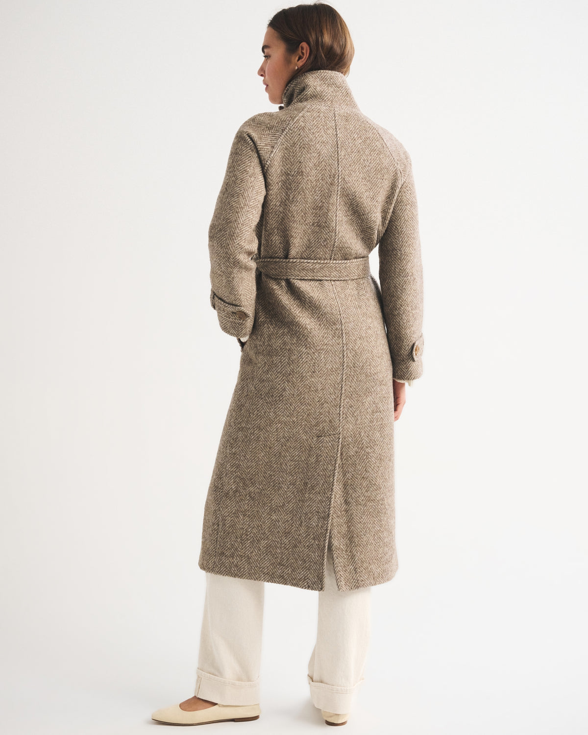 Abercrombie Funnel Neck Wool-Blend Long Coat
