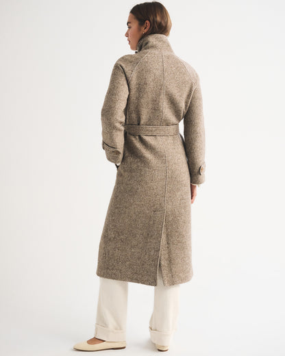 Abercrombie Funnel Neck Wool-Blend Long Coat