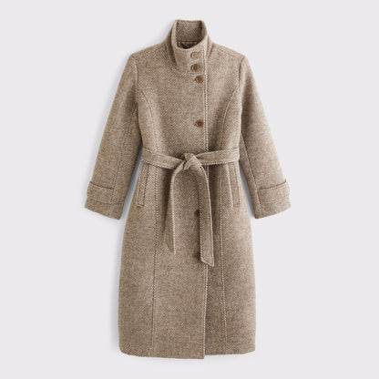 Abercrombie Funnel Neck Wool-Blend Long Coat