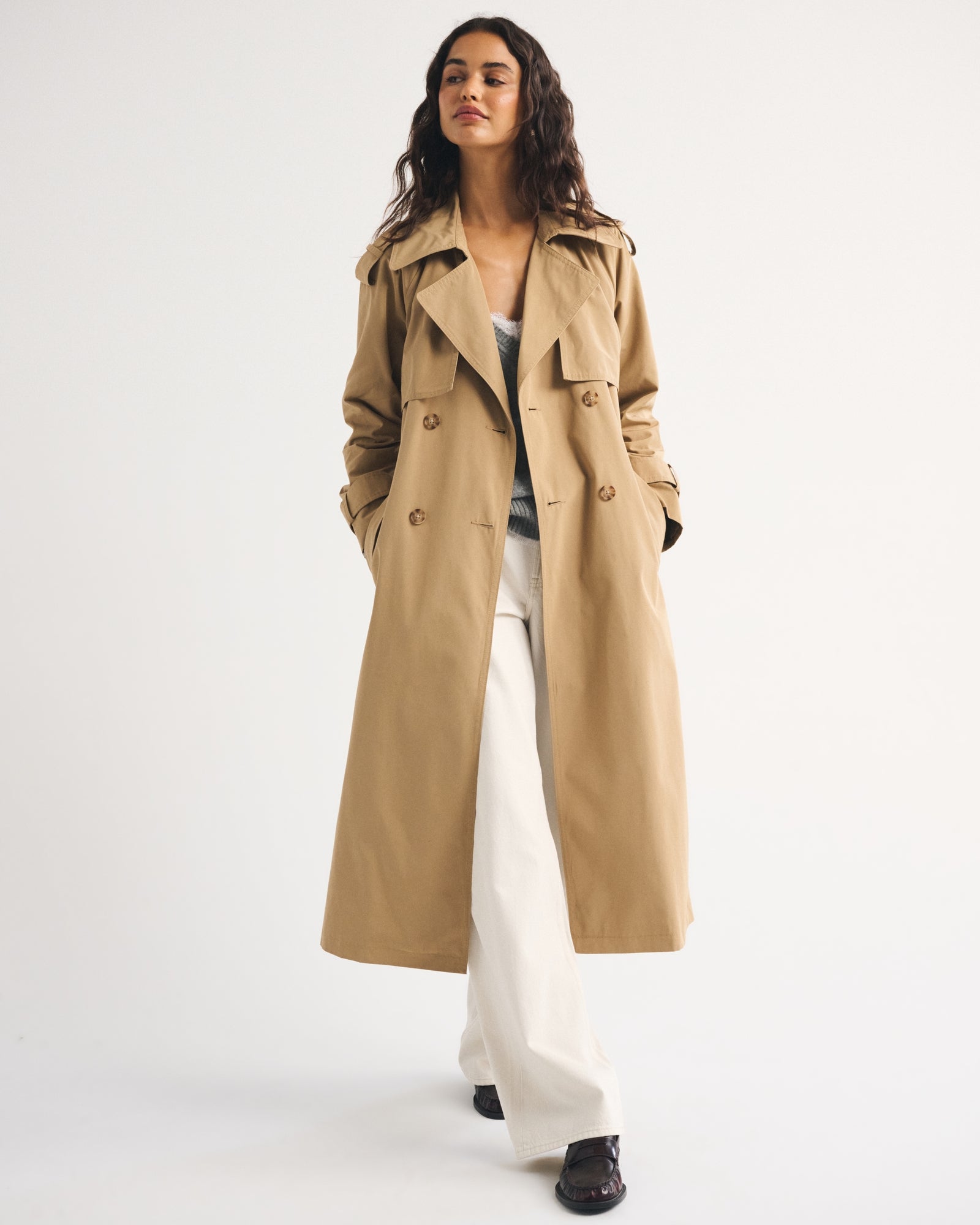 Abercrombie A&F Carrie Long Trench Coat