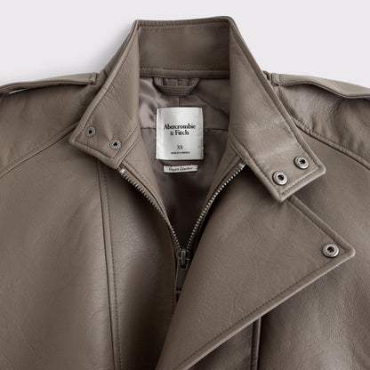 Abercrombie A&F West Village Vegan Leather Bomber Jacket