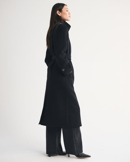 Abercrombie Funnel Neck Wool-Blend Long Coat