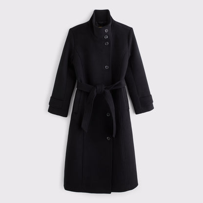 Abercrombie Funnel Neck Wool-Blend Long Coat