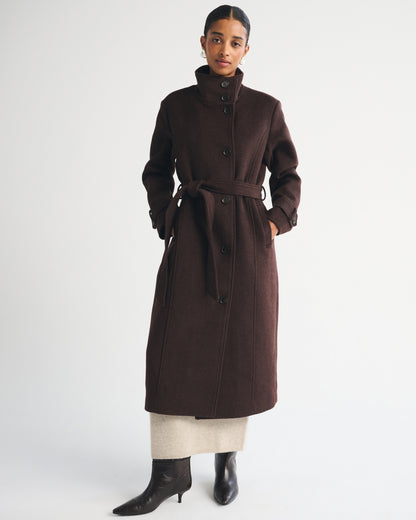 Abercrombie Funnel Neck Wool-Blend Long Coat
