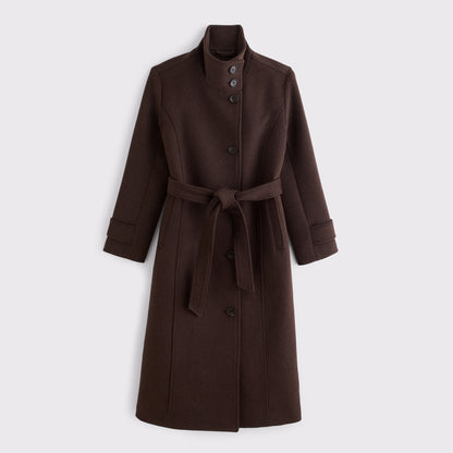 Abercrombie Funnel Neck Wool-Blend Long Coat