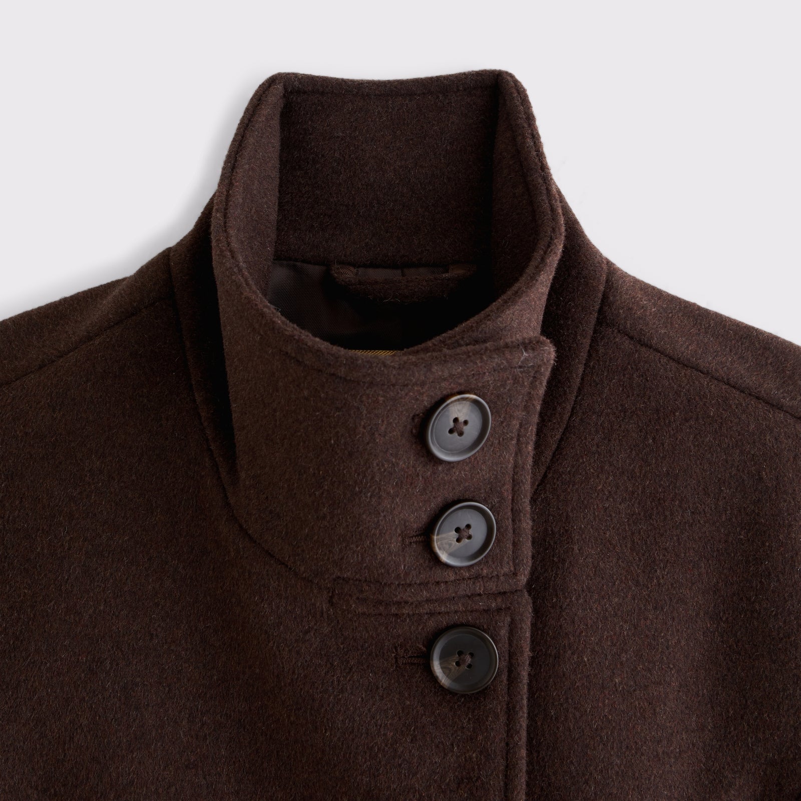 Abercrombie Funnel Neck Wool-Blend Long Coat