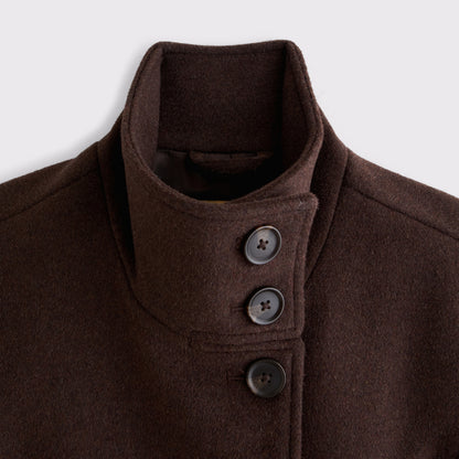 Abercrombie Funnel Neck Wool-Blend Long Coat