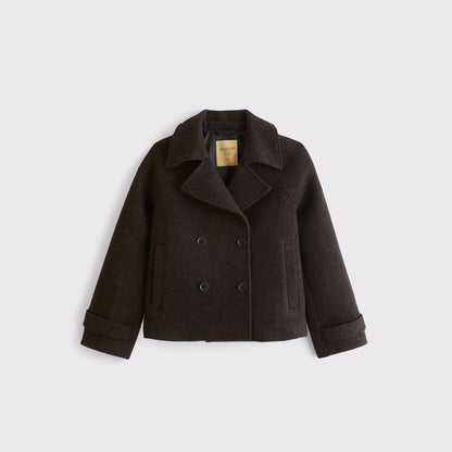 Abercrombie A&F Carrie Short Wool-Blend Trench Coat