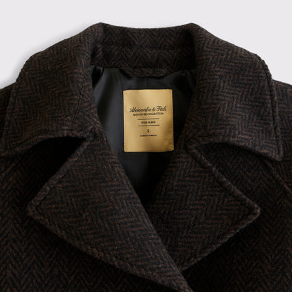 Abercrombie A&F Carrie Short Wool-Blend Trench Coat