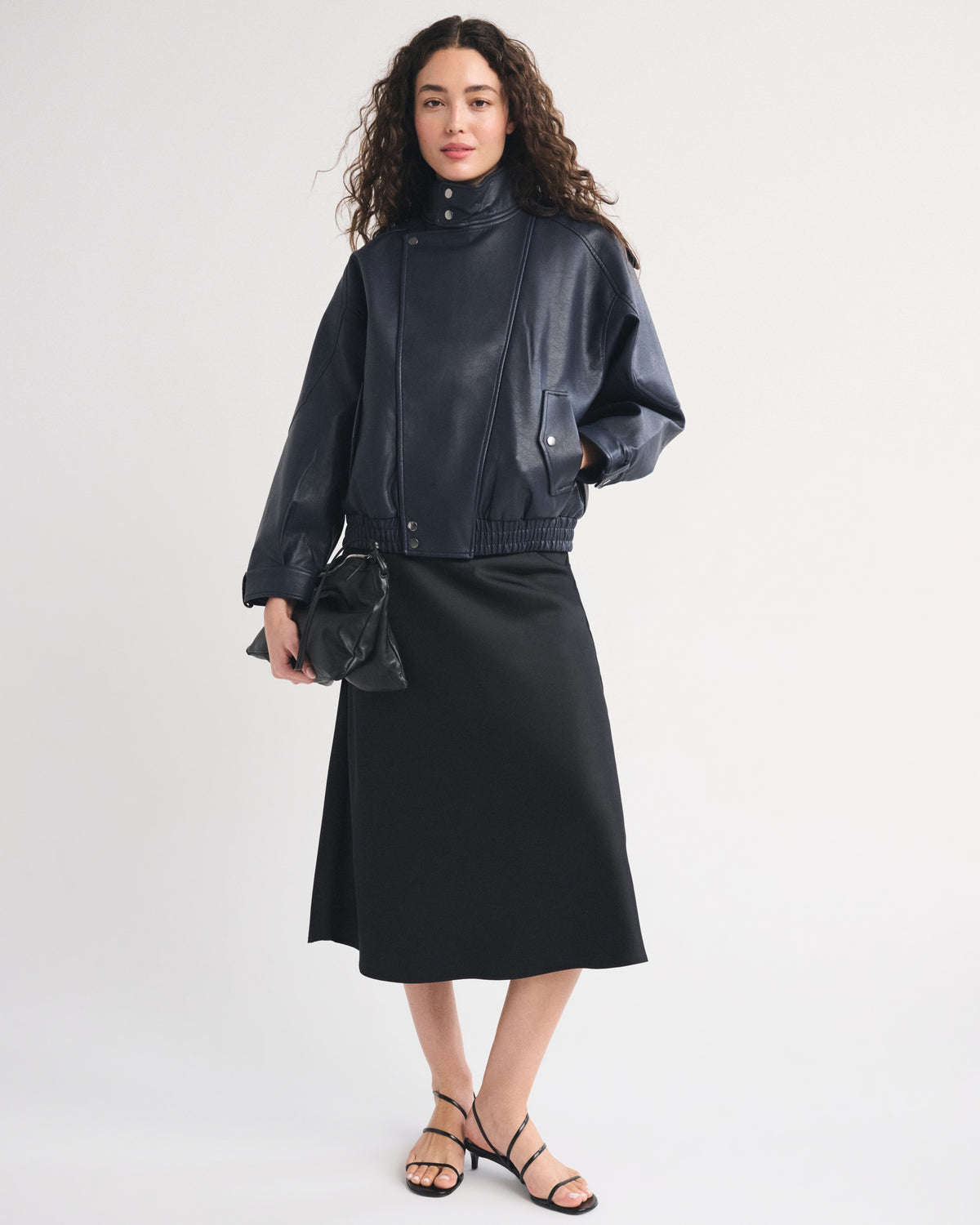 Abercrombie A&F West Village Vegan Leather Bomber Jacket